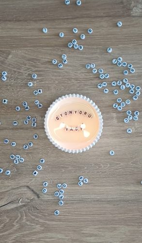 Kis relax üzenet szójagyertya fehér kivitelben  - Dorsy Home and Decor 